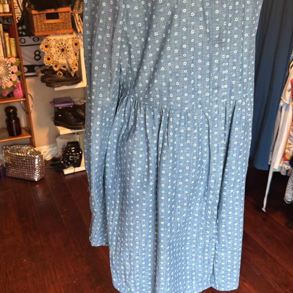 J. Crew Light Blue Polka Dot Button-Front Mini Dress - Picture 6 of 14